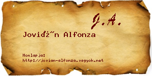 Jovián Alfonza névjegykártya